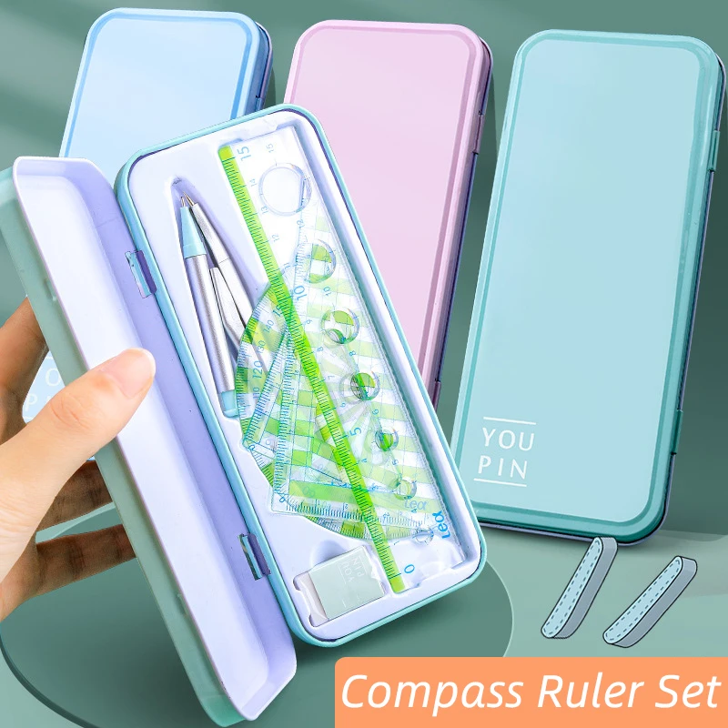 7 in 1 Compass Ruler Sets Drawing Tools Painting Suit Mathematical Children Durable Gift Practical Compass Student Stationery