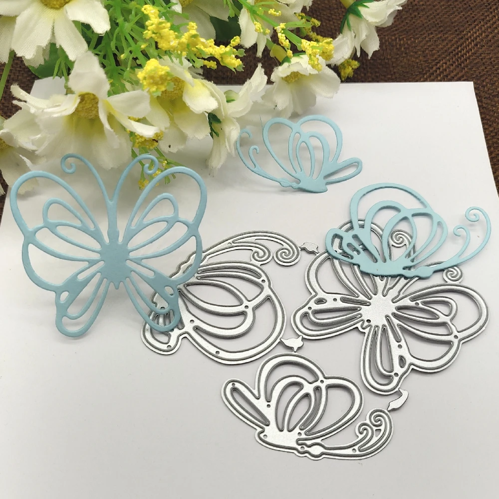Flor borboleta metal corte morrer chaveiro abanador coração papel chaveiro scrapbook papel ofício cartão perfurador arte faca cortador
