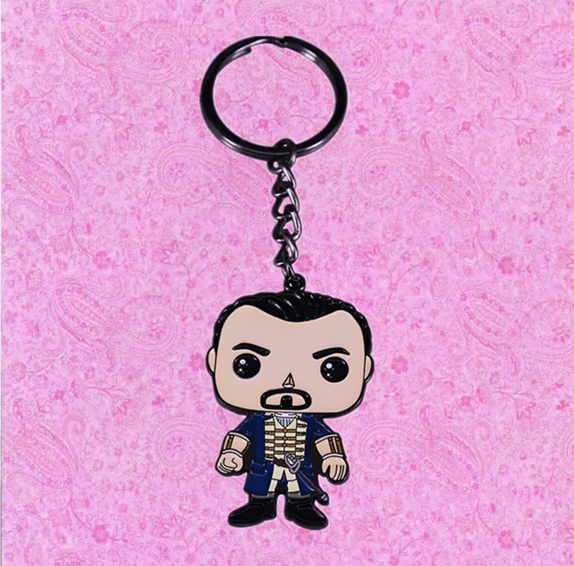 Hamilton Musical Charm Keychain Lin-Manuel Miranda cartoon Alexander keyring key chain fob tag