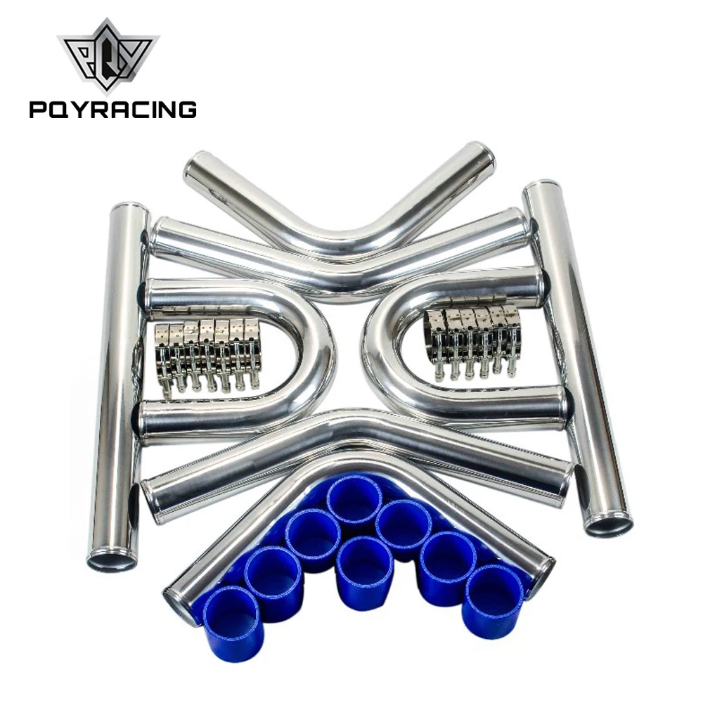 

3.0inch 76mm TURBO INTERCOOLER PIPE 3.0" L=600MM CHROME ALUMINUM PIPING PIPE TUBE+T-CLAMPS+ SILICONE HOSES BLUE PQY1719