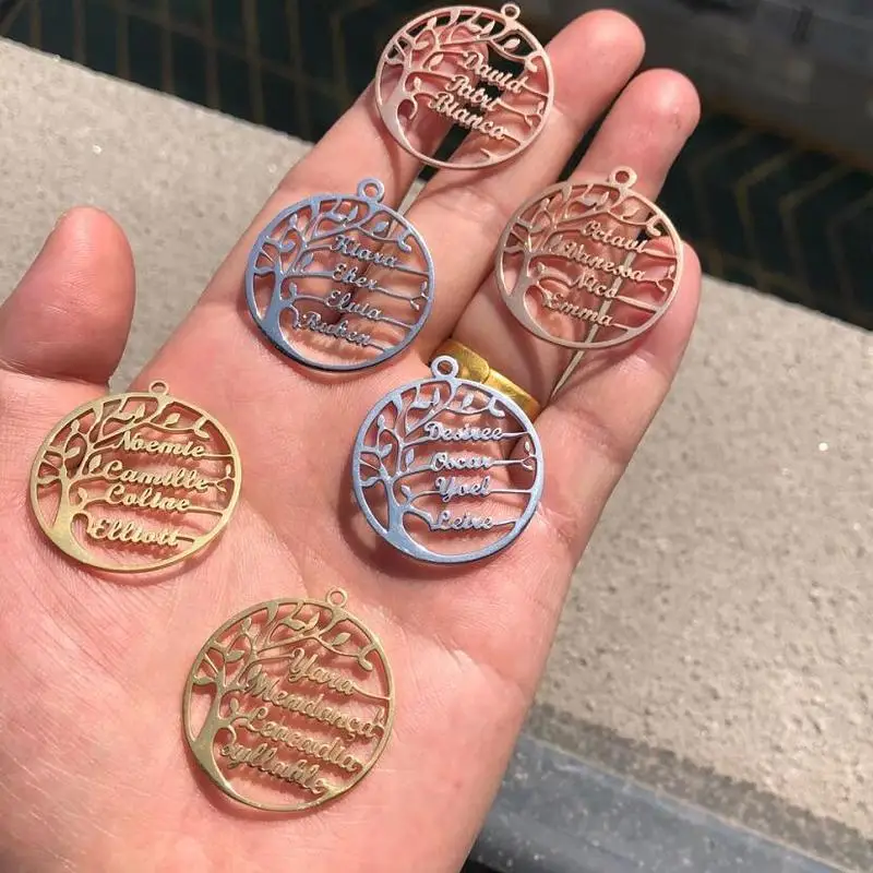 

Tree of Life Necklaces Custom Family Name Personalized Necklace 316L Stainless Steel Pendant Necklace Gift For Women Men