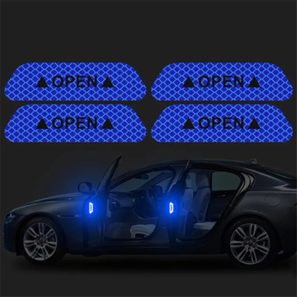 4PCS/set Car Reflective Strips Warning Stickers For Honda Accord Civic CRV CRZ HRV JAZZ Odyssey Pilot Fit City Car Door Stickers