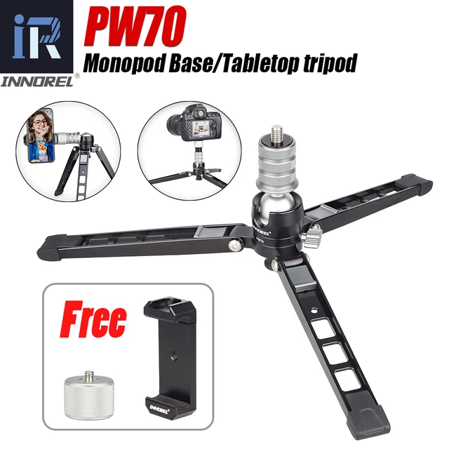 Statyw PW70 Aluminiowy mini wielofunkcyjny uchwyt fotograficzny do lustrzanek cyfrowych Smartfony Monopod Podstawa statywu Statyw biurkowy