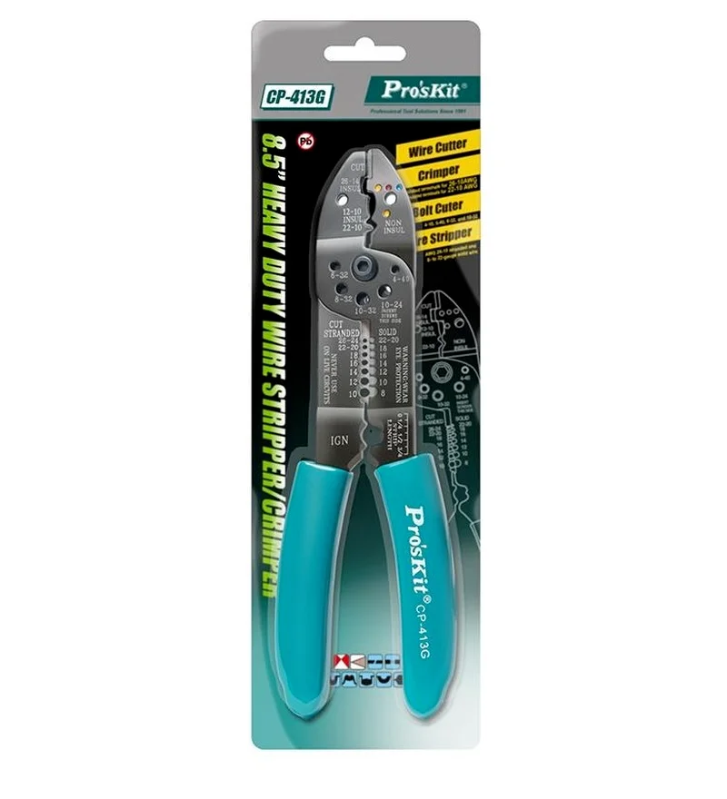 Proskit CP-413G 7-in-1 multifunctional electrician\'s pliers with stripping, cutting and crimping function needle-nose pliers