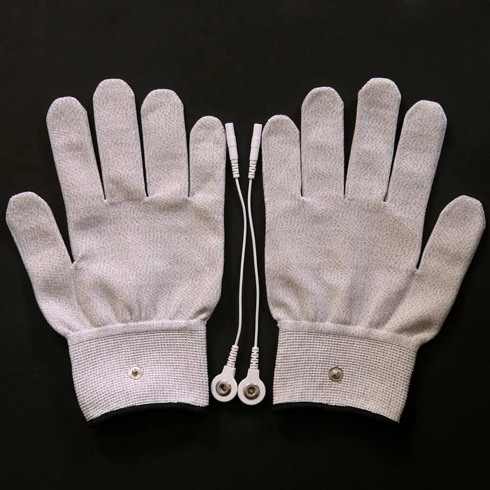 Conductive silver fiber TENS / EMS electrode treatment gloves + socks + knee pads Meridian acupressure device accessories