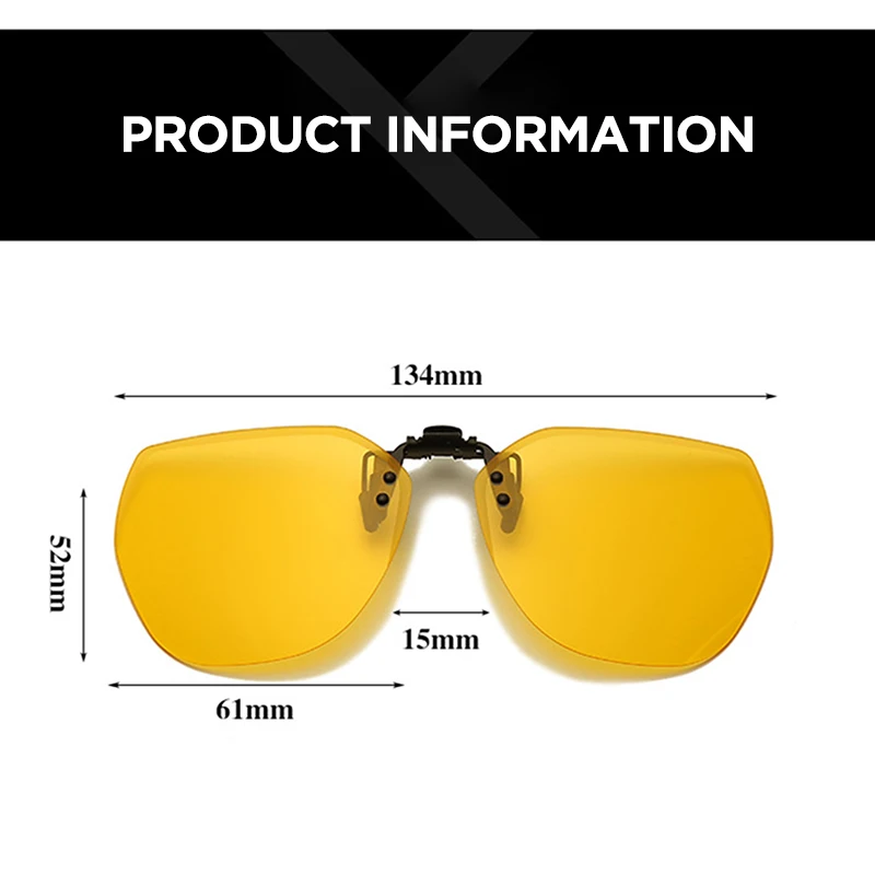 Polarized Clip On Sunglasses Men Women Flip Up Sunglasses Photochromic Driving Glasses Mirrored Sunglasses Night Vision Goggle