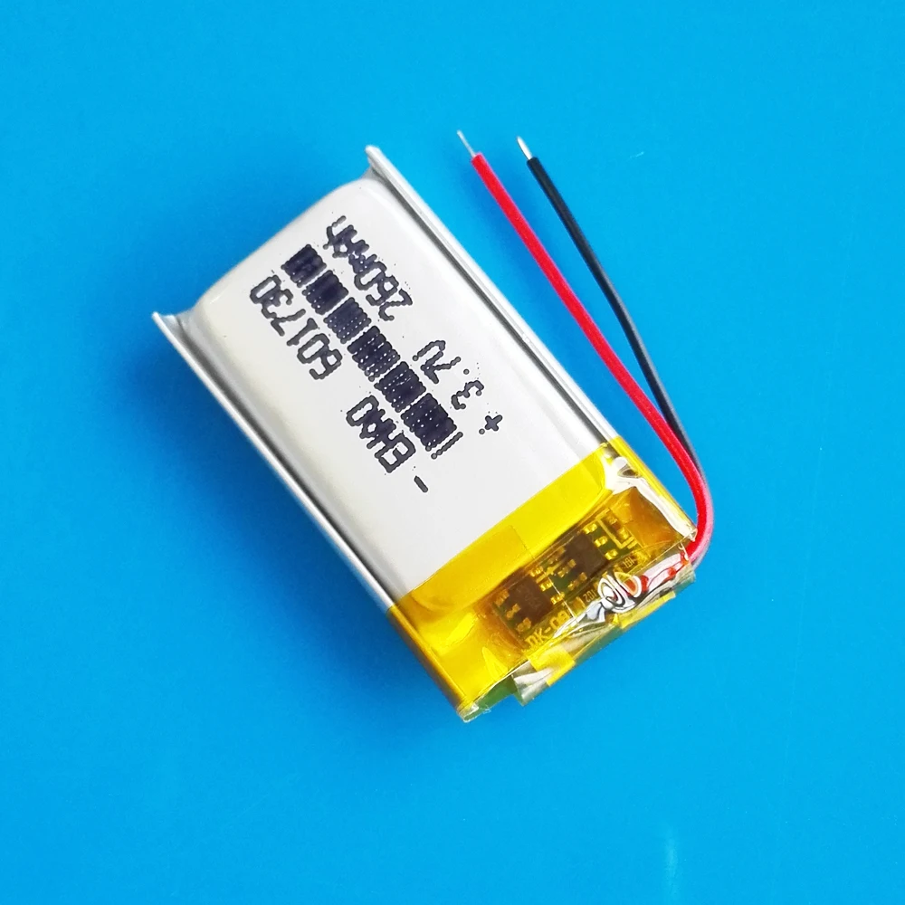 5 قطعة 260mAh ليثيوم بوليمر يبو بطارية قابلة للشحن 3.7V مخصصة الجملة CE FCC بنفايات MSDS شهادة الجودة 601730