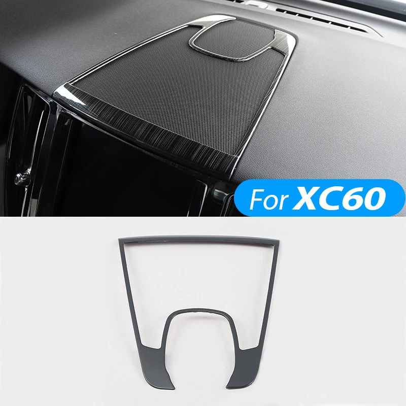 For Volvo XC60 2018-2024 2025 Stainless Steel Car Styling Dashboard Stereo Audio Speaker Frame Cover Trim Sticker Accessories