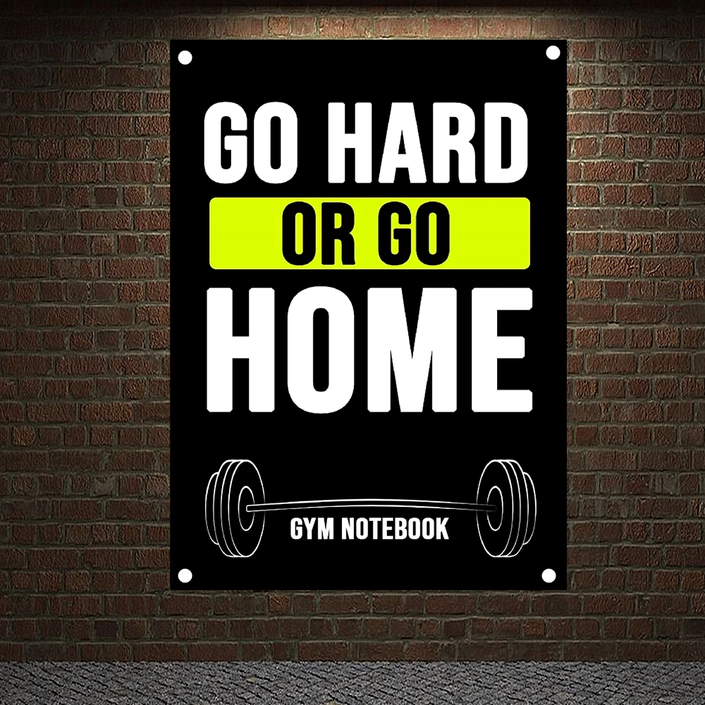 

GO HARD OR GO HOME Motivational Workout Posters Wall Chart Exercise Bodybuilding Banner Flag Wall Art Tapestry Sticker Gym Decor