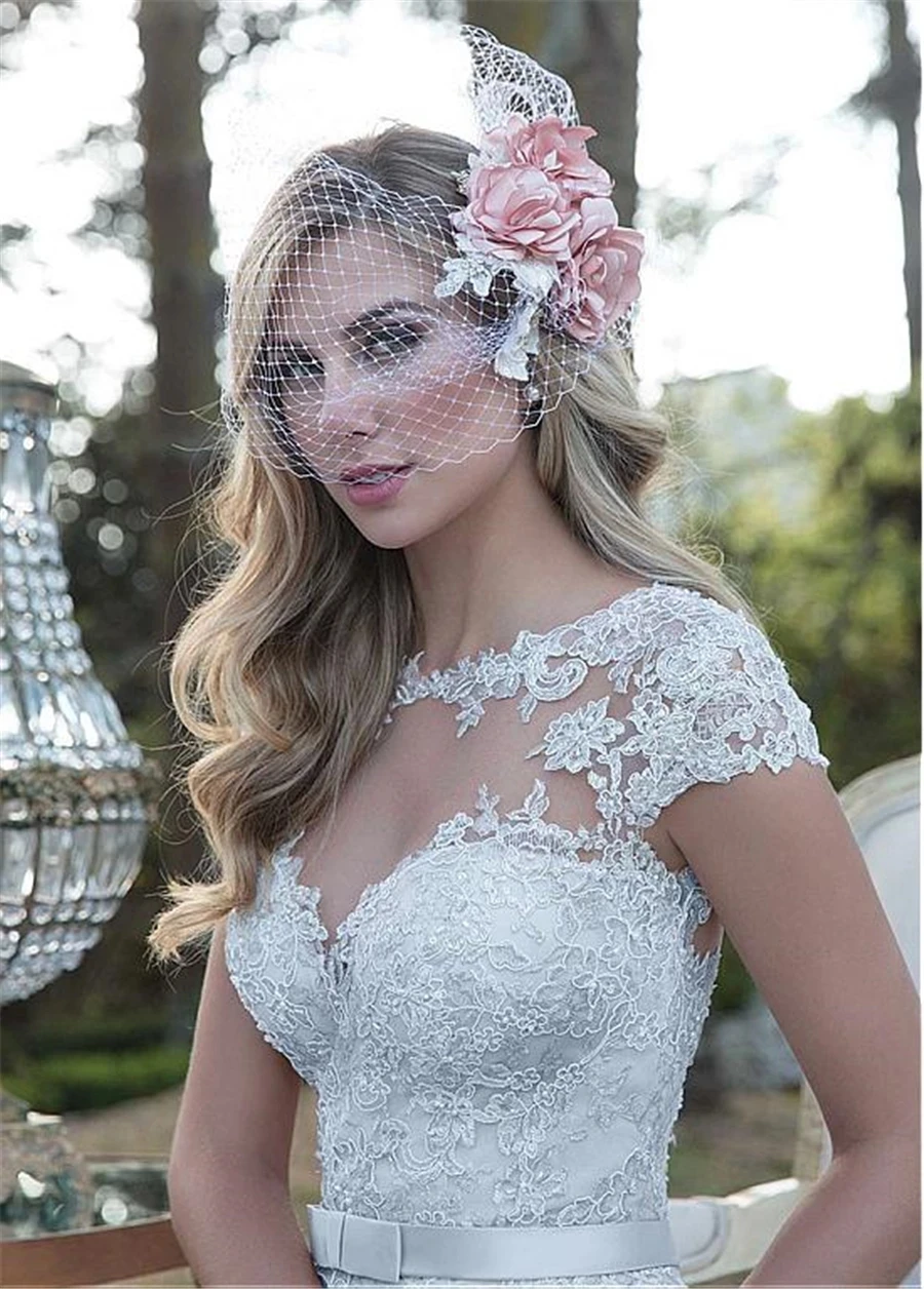 Myyble 2023 elegante floor-leng tule sereia vestido de casamento com apliques de renda beadings saia destacável para vestidos de noiva