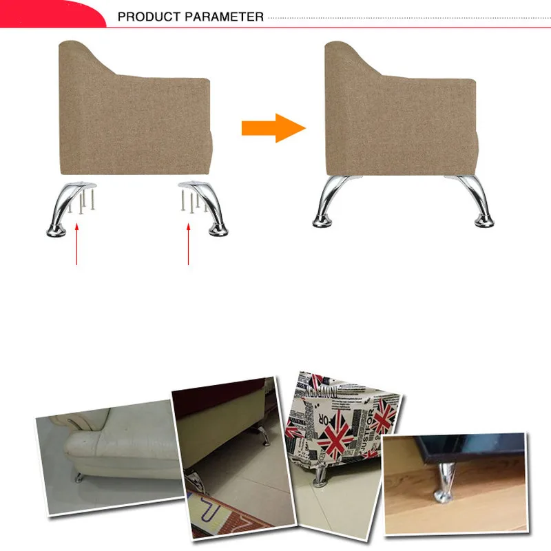 4 Cái/bộ Đồ Bàn Chân Kim Loại Thon Gọn Sofa Tủ Tủ Giường Nâng Đồ Chân Chân Phân Ghế Chân Bàn Chân