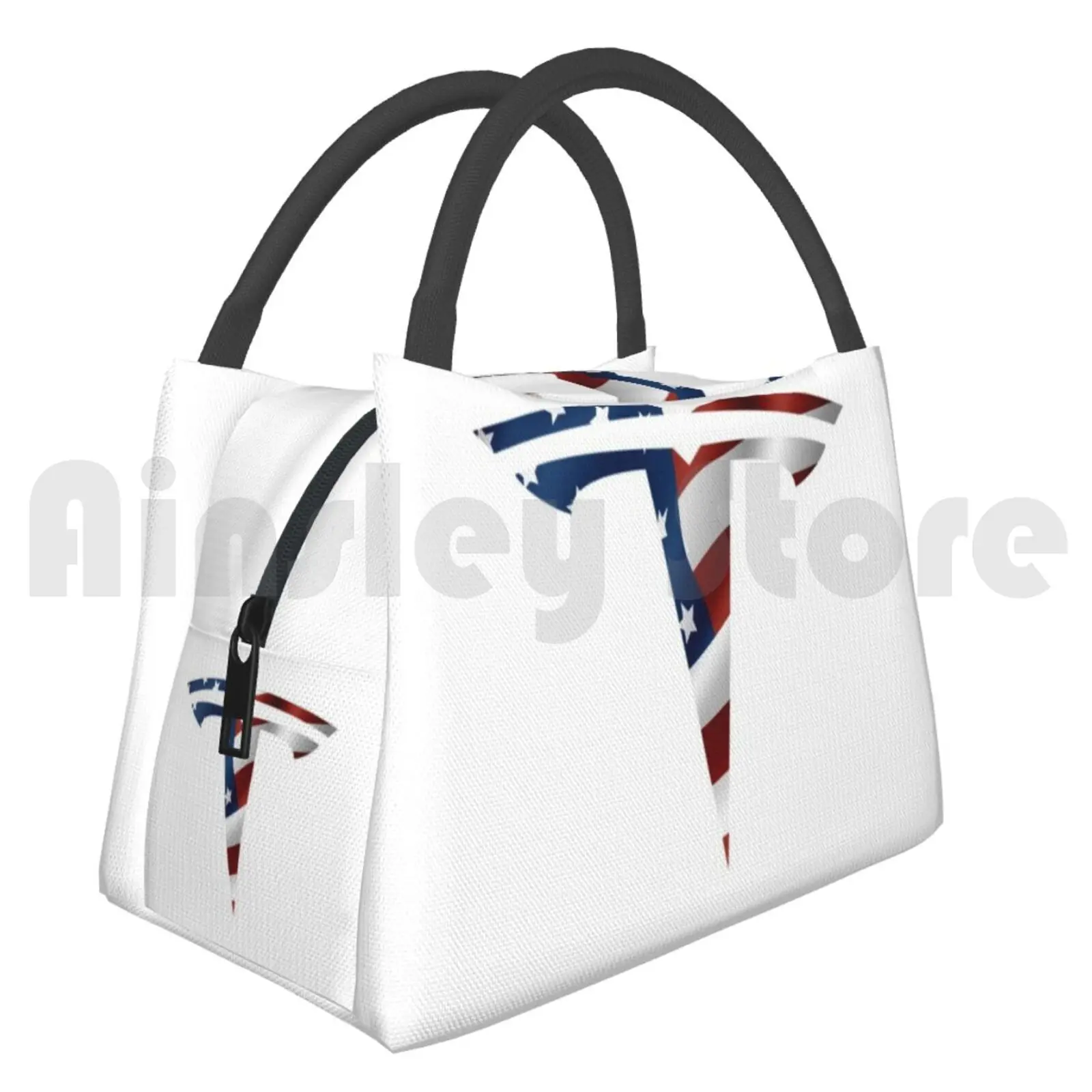 

Portable Insulation Bag Patriotic Fourth Of July Tesla Logo American Flag Fourth Of July Tesla Tesla