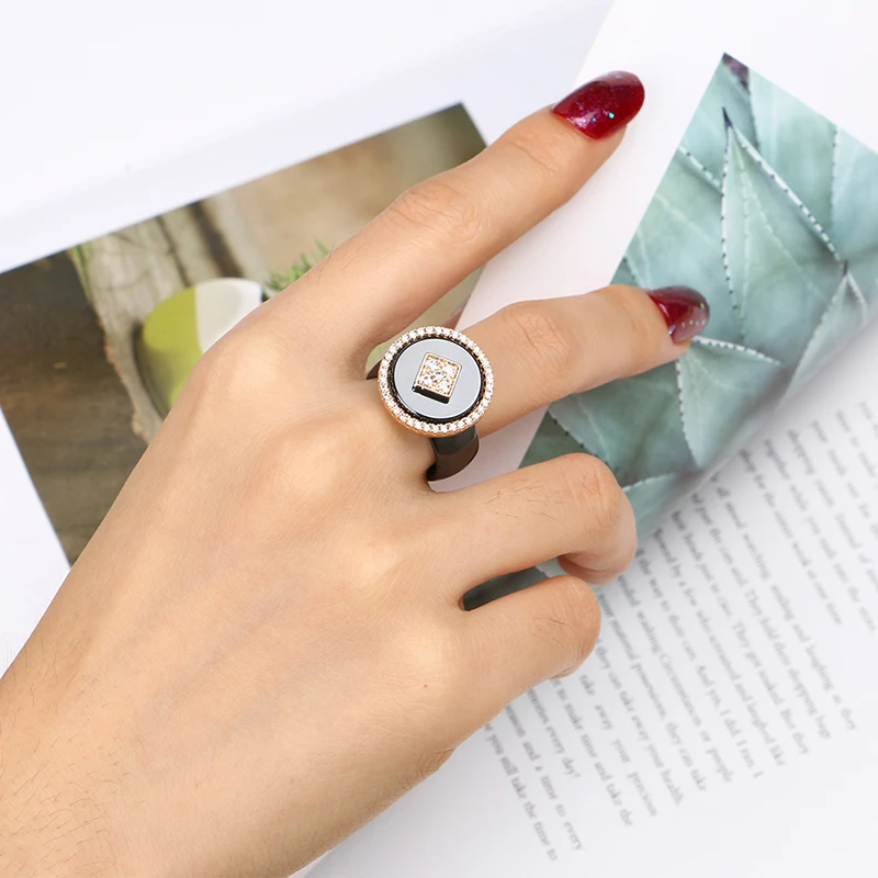 New Big Oversize Women Rings Healthy Comforfit Never Fade Color Fashion Jewelry Gift CZ Crystal Women Rings Chrismas Gift