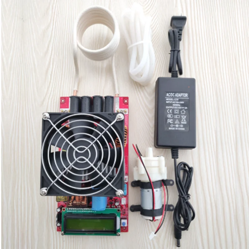 2000W ZVS High Frequency Induction Heater Module Flyback Driver Heater Good Heat Dissipation + Coil +pump +power Adapter