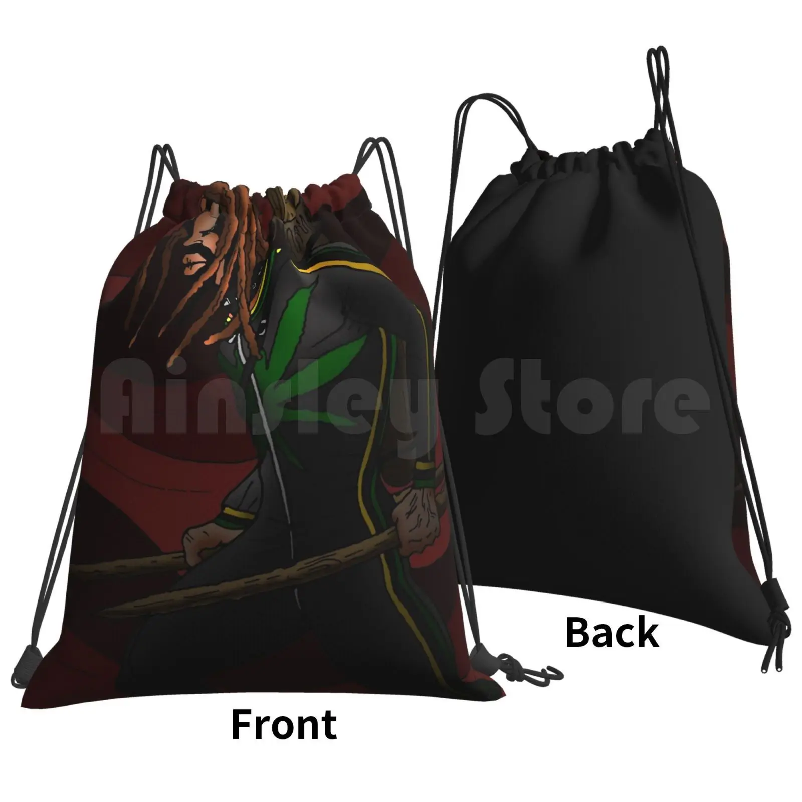 Obadiah The Vampire Hunter Backpack Drawstring Bag Riding Climbing Gym Bag Hunter Vampire Superhero Rasta Sinead Oconnor