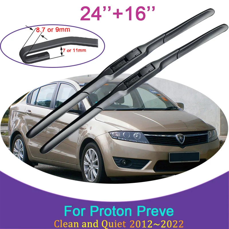 

for Proton Preve 2012~2022 2013 2014 2015 Frameless Rubber Wiper Snow Scraping Front Windshield Brushes Car Accessories Stickers