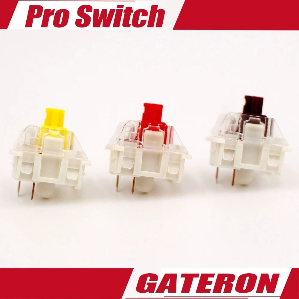 Gateron Vàng Pro Công Tắc Cơ Khí Bàn Phím Chuyển Lube Tuyến Tính Xúc Giác Công Tắc 3Pin RGB LED SMD Chơi Game Đỏ Nâu Switch MX