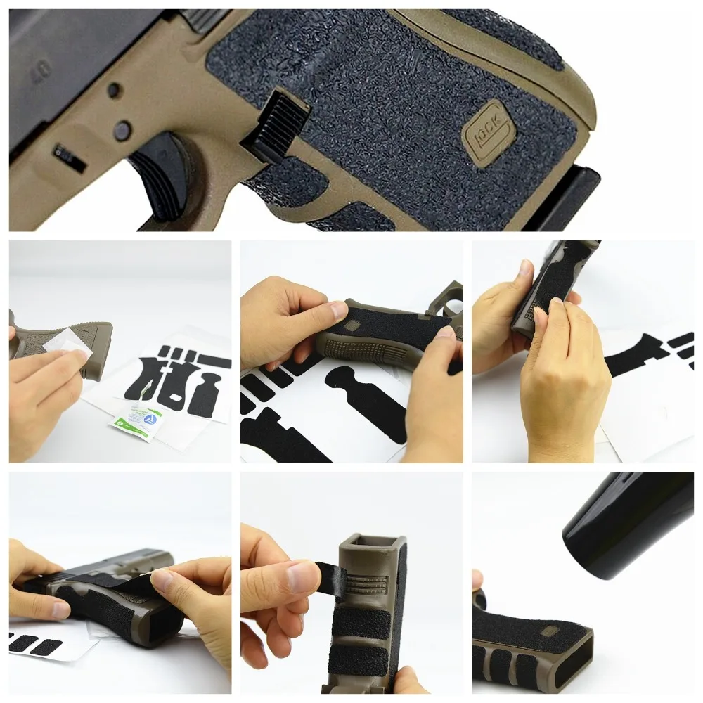 Non-slip Rubber Texture Grip Wrap Tape Glove for Gen 3 4 5 Glock 17 19 26 43 43X 48 Holster 9mm  Magazine Accessories