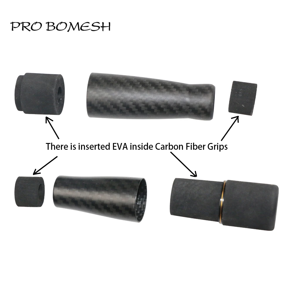 Pro Bomesh 1Set Fuji ACS ECS Reel Seat Carbon Fiber Split Grip Butt Grip Casting Handle Kit DIY Fishing Rod Accessory