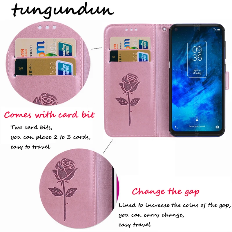 Phone Wallet Case For TCL 10 Pro T799B T799H Flip Cover PU Leather Protective Shell TCL 10L Case Protector Magnetic Cover Funda