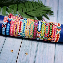 MOON GIRL 15 Pieces Woven Friendship Bracelets Braided Fashion Trendy Surf Beach Boho Girl Pulseras Femme Dropshipping