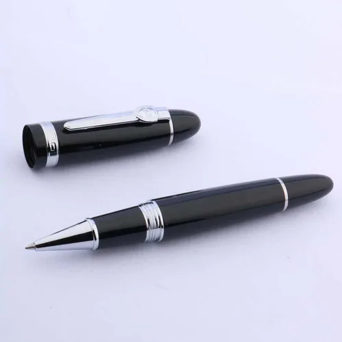 Imagen 1 del producto Jinhao 159 Bolígrafo Rollerball negro de metal torcido clásico plateado