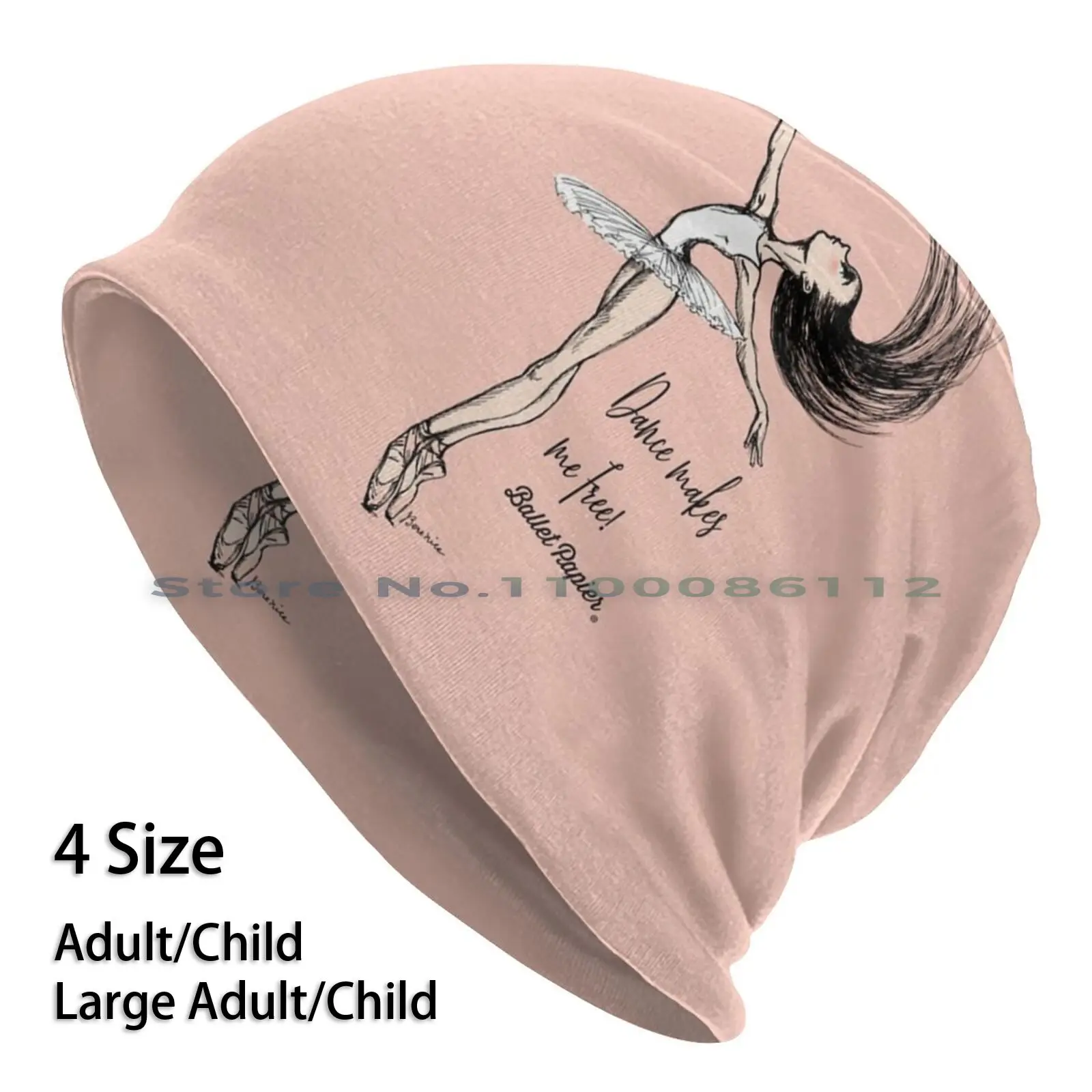 Dance Makes Me Free Beanies Knit Hat Ballet Papier Berenice La Placa Pointe Shoes Ballet Love Ballet Gifts Gifts For Dancer