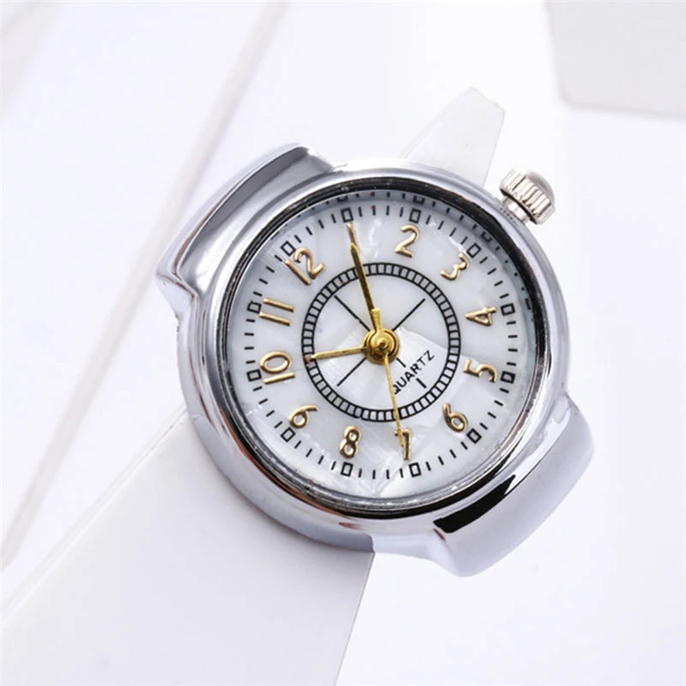 mini size Couple Watches for Women Men Ring Watch Round Dial Arabic Numerals Analog Quartz Ring Watches Ladies Finger Ring Watch