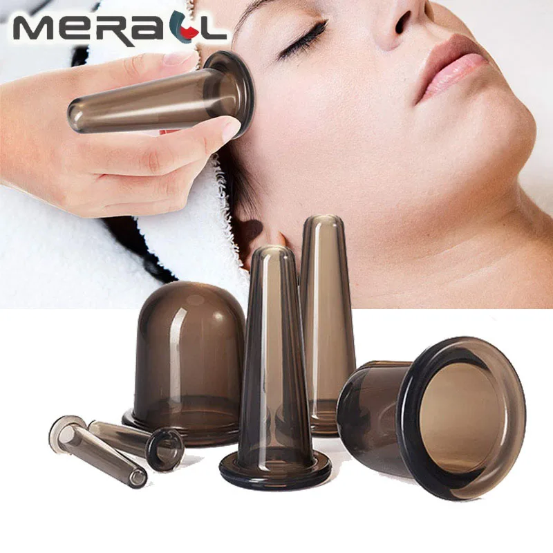 Silica Massage Body Cups Face Suction Cup Anti Cellulite Vacuum Cupping Cans Back Massager Jars Chinese Physiotherapy Kit