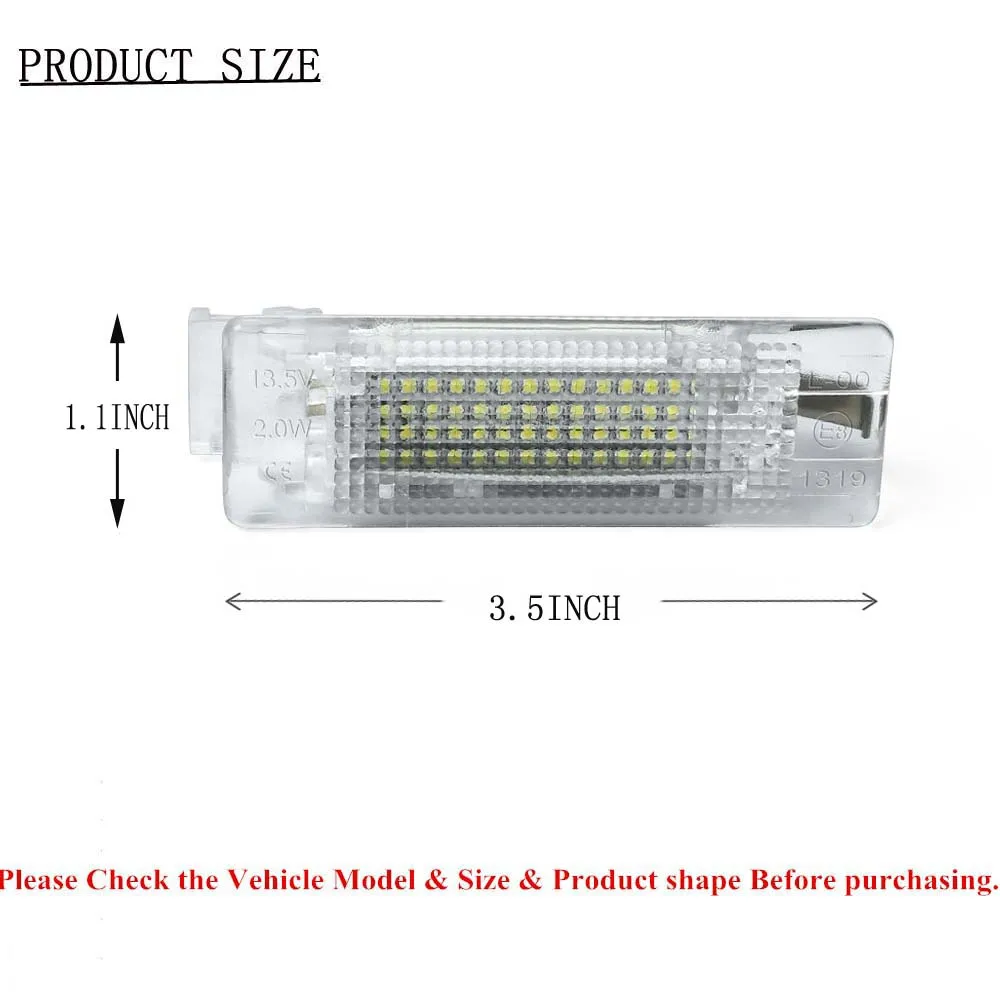 1999-2006 For Seat Leon 04-09 Toledo 2001-2008 Seat Ibiza Cordoba Altea 06-09 Altea XL LED Luggage Compartment Trunk Boot Lights