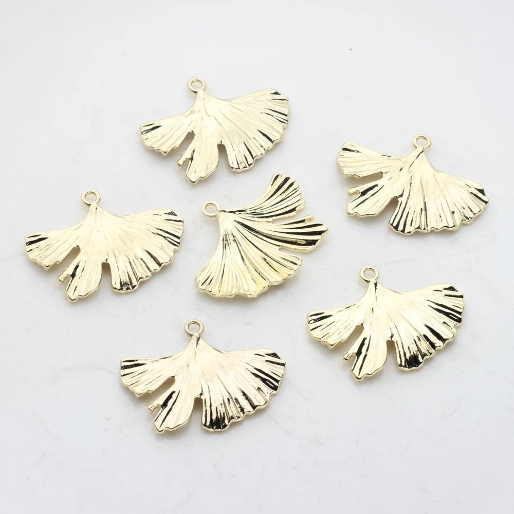 Zinc Alloy Ginkgo Biloba Leaves Charms Pendant 6pcs/lot For DIY Fashion Earrings Jewelry Making Accessories