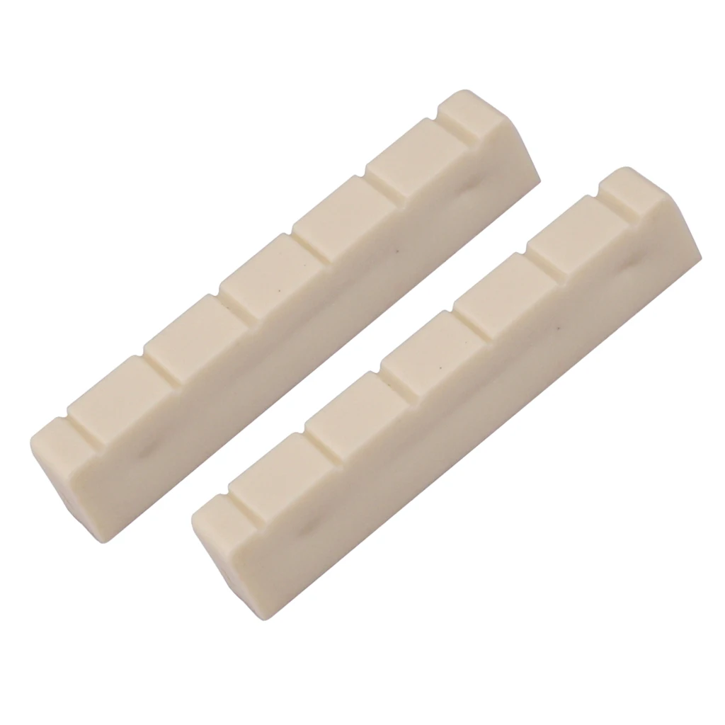 2 Pieces Bones Classic Guitar Slotted Nut 48mm 6 Strings Classic Guitar Nuts Slotted Nuts Nut Plastic Bone