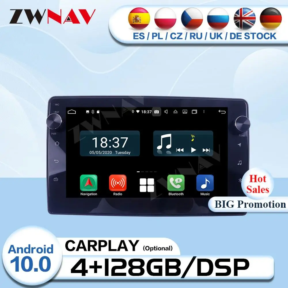 4+128G Carplay 2 Din Android 10.0 For Honda Amaze 2014 2015 2016 2017 Car Radio Receiver Audio Stereo GPS Video Player Head Unit