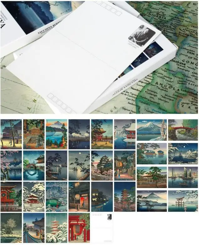 30 Pcs/Set Japanese Tsuchiya Koitsu Painting  Photography Postcard INS Style Greeting Cards Message Card DIY Journal Decoration