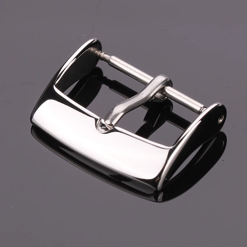 Stainless Steel Silver Polished Watch Buckle 16mm 18mm Women Men Watchband Strap Accessories.