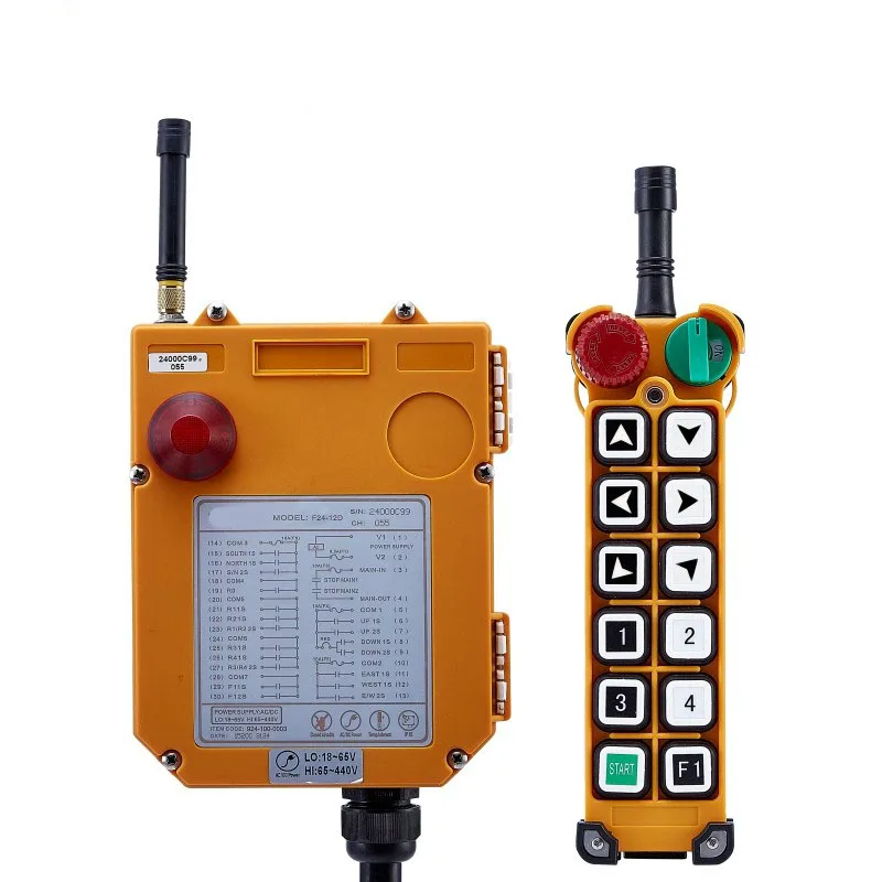

TELECRANE Wireless Single Speed Industrial Remote Controller Electric Hoist Remote Control 1 Transmitter + 1 Receiver F24-12S