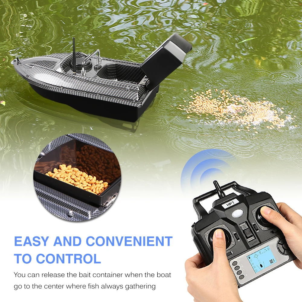 GPS RC Fishing Bait Boat telecomando automatico 500m Fish Finder Bait Boat fino a 2.0kg Lure RC Ship con luce notturna