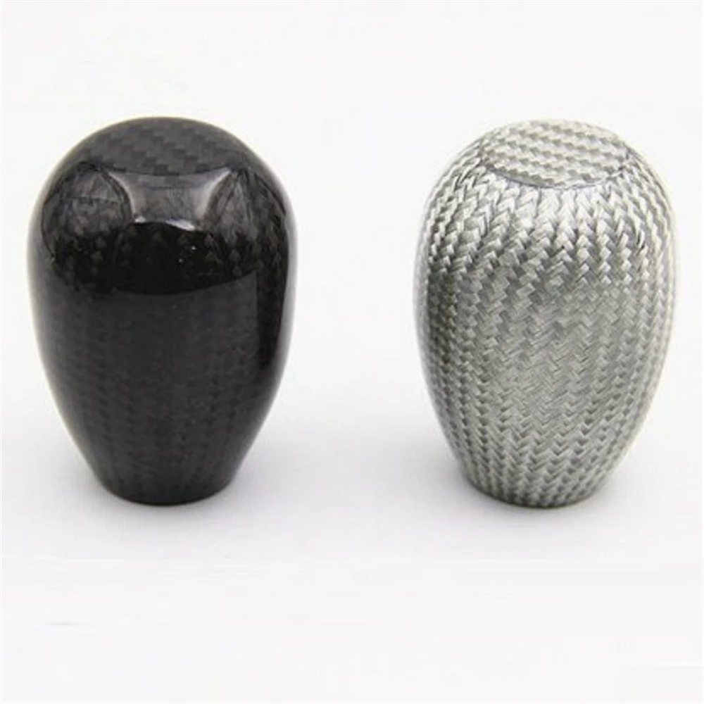 

Универсальная новая автомобильная ручка переключения передач, круглая шаровая форма, черная ручка переключения передач из углеродного волокна, рычаг переключения передач