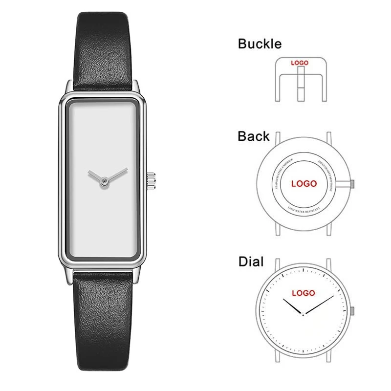 

CL041 Luxury Rectangle Women Gold Watch Print Your Own Picture Lady Watches OEM Custom Photo Wristwatch