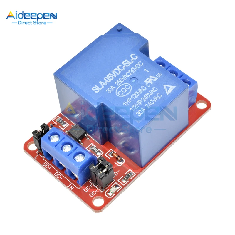 DC 5V 12V 24V 30A 1 Channel Relay Module With Optocoupler High / Low Level Trigger Relay High Power For Arduino