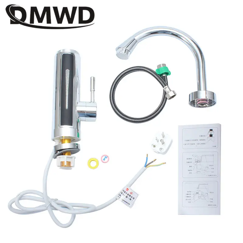 DMWD-grifo eléctrico de 3300W para cocina, calentador instantáneo de agua fría y caliente de doble uso, sin depósito, de calentamiento rápido con