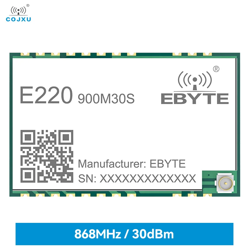 

LLCC68 LoRa Wireless Module 868 MHz 915MHz 30 dBm 10Km Long Distance Small Size IPEX/Stamp hole Antenna Transceiver E220-900M30S