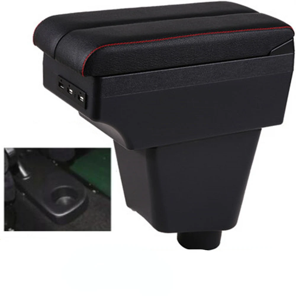 

For Renault Clio 4 Armrest Box Elbow Rest Center Console Storage with Phone Charging USB Interface Cup Holder