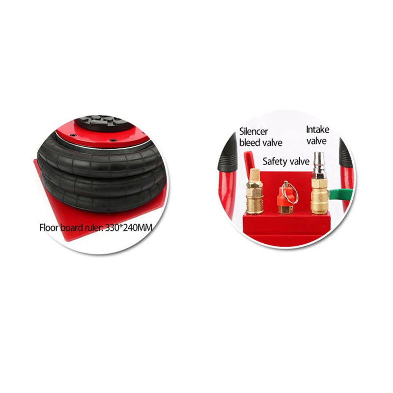 Pneumatic Jack Hand-End 3 Tons Air Bag Jack Horizontal Inflatable Jack Quick Lifting Repair Tool Thickened Steel Plate