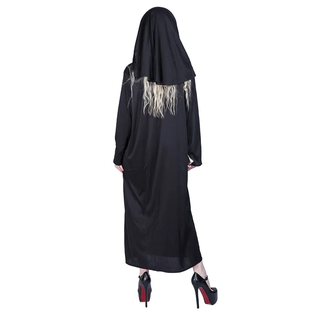 Adult Nun Halloween Long Dresses Women Missionary Cosplay Costume Carnival Easter Purim Fancy Dress