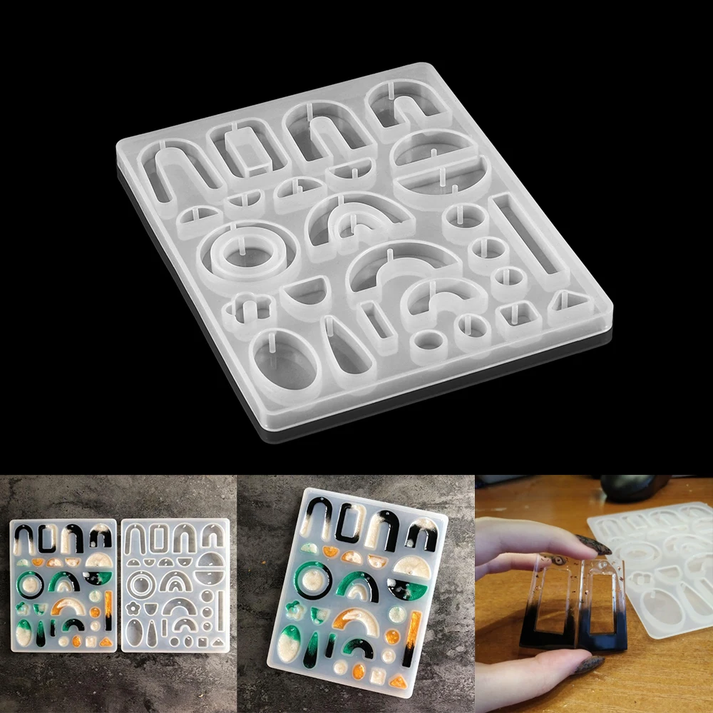 

1pcs DIY Earrings Resin Mold Handmade Dangle Earrings Silicone Mold UV Epoxy Moulds For Jewelry Making Tools