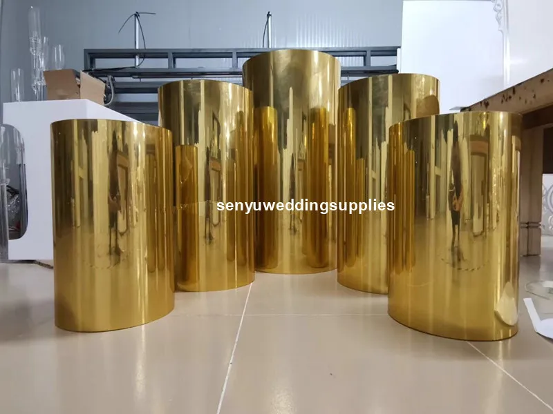 

metal party cake plinth cylinder dessert table gold pedestal stand wedding dessert table for wedding event decor senyu1727