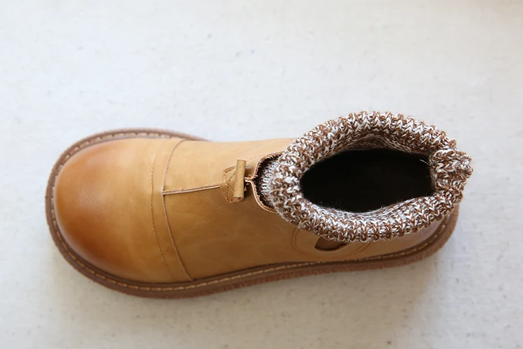 Careaymade-Women winter Boots leather casual ankle shoes Comfortable quality soft handmade lady flat Shoes with fur boots