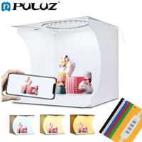 PULUZ 20cm Mini LED Ring Light Lightbox Photography Studio Portable Folding Photo Shooting Studio Tent Box Kit&6 Color Backdrops