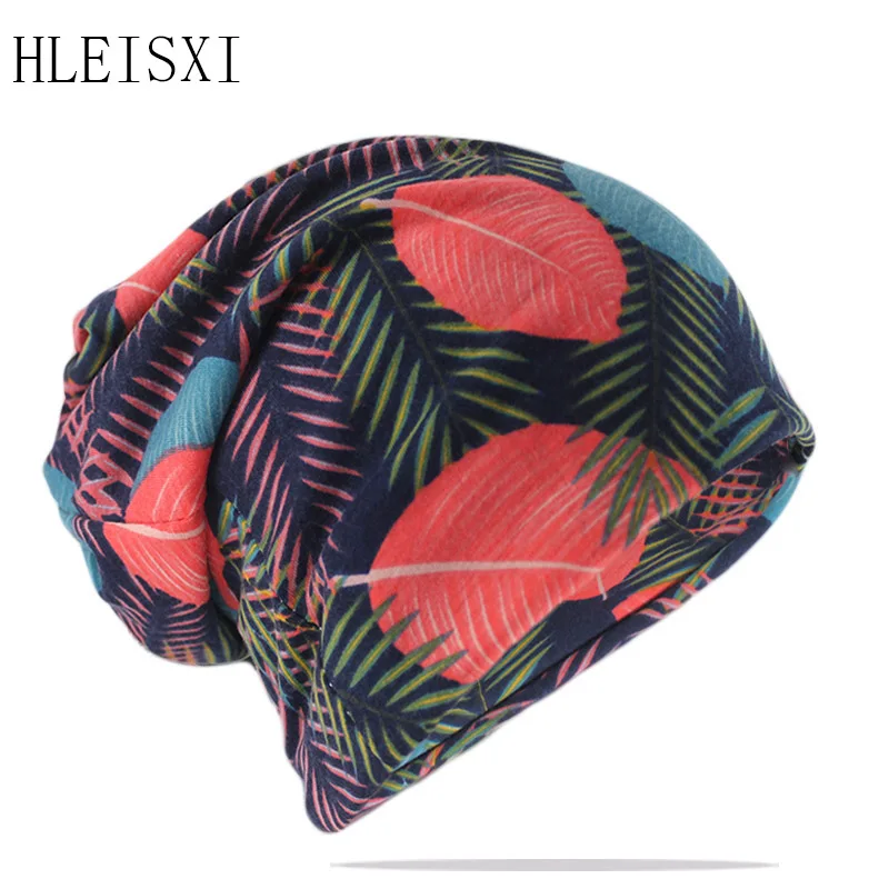 Hot Sale Fashion Women Beanies Skullies Hat For Girl Double Used Floral Hats Scarf Spring Autumn Floral Bone New Gorras Sale